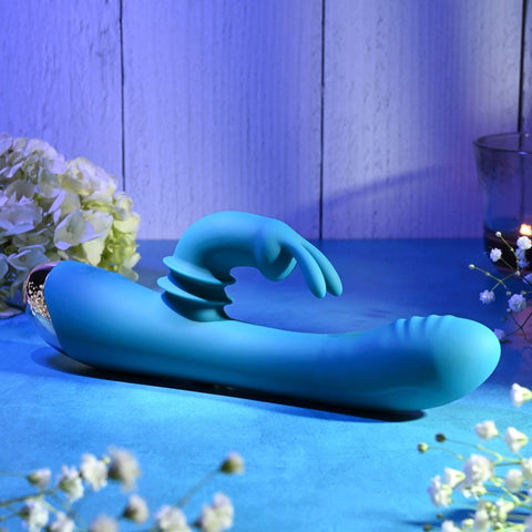 Adam & Eve Shimmy & Shake Velvet Rabbit Dual Motor Rabbit - Rabbit Vibrators