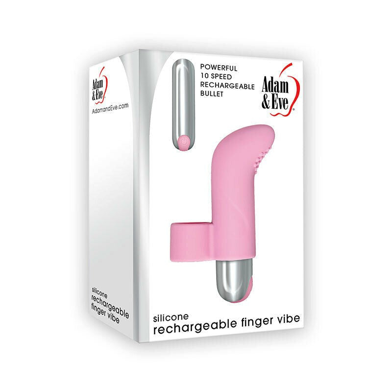 Adam & Eve Silicone Rechargeable Finger Vibe Textured Tip - - Finger and Tongue Vibrators