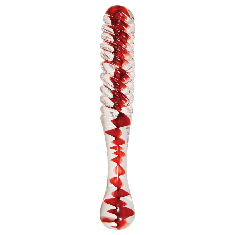 Adam & Eve Sweetheart Swirl Glass Dildo with Curved Design - - Glass Sex Toys