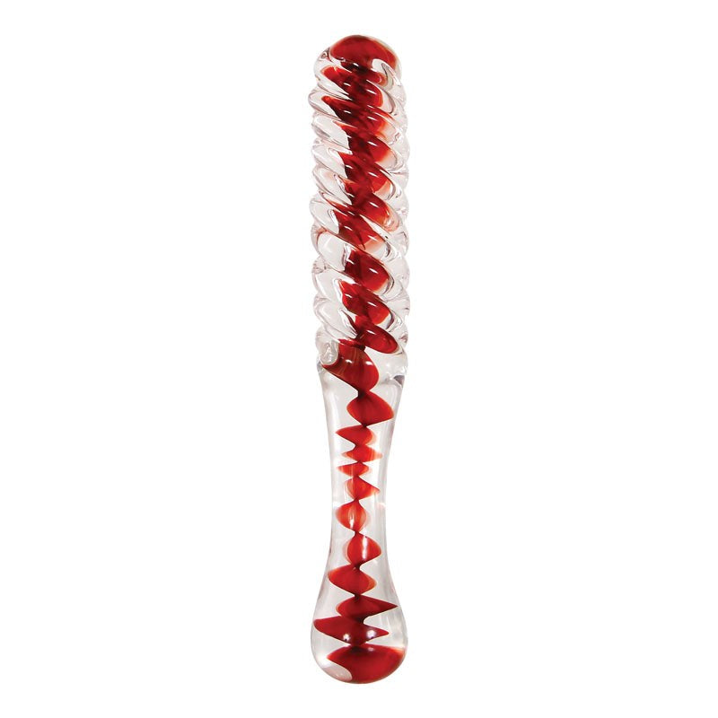 Adam & Eve Sweetheart Swirl Glass Dildo with Curved Design - - Glass Sex Toys