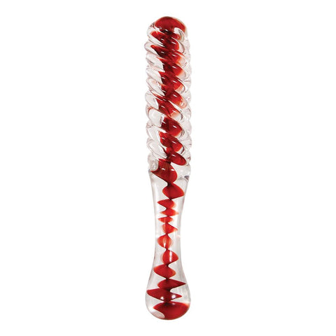 Adam & Eve Sweetheart Swirl Glass Dildo with Curved Design - Glass Sex Toys