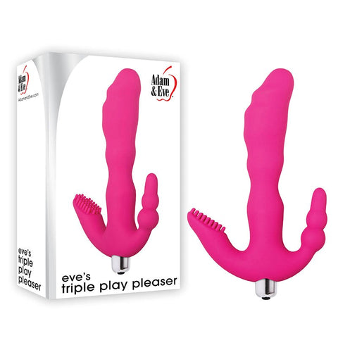 Adam & Eve Triple Play Pleaser Multi Zone Vibrator for Clitoral G Spot Stimulation - G-Spot Vibrators