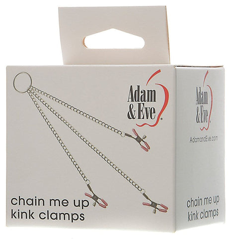 Adam & Eve Chain Me Up Kink Clamps with Adjustable - Nipple and Clit Clamps