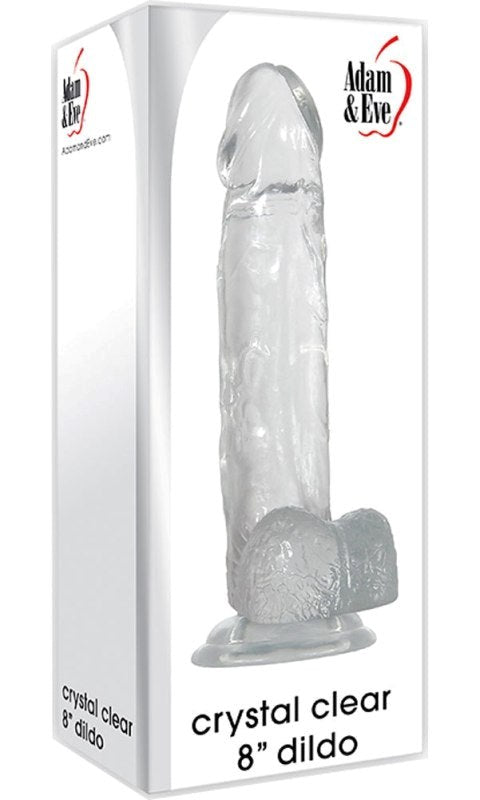 Adam & Eve Crystal Clear 8 Inch Dildo with Suction Base - - Realistic Dildos