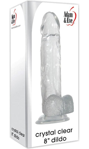 Adam & Eve Crystal Clear 8 Inch Dildo with Suction Base - Realistic Dildos