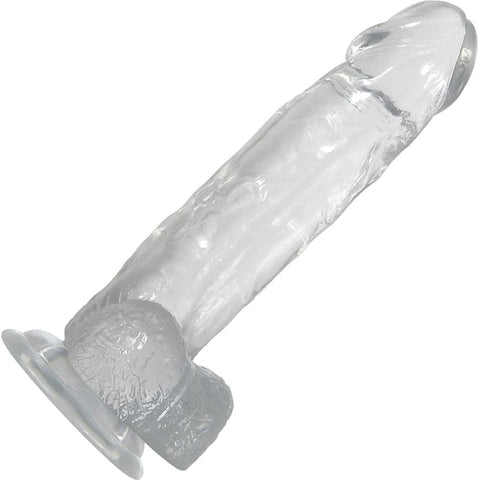 Adam & Eve Crystal Clear 8 Inch Dildo with Suction Base - Realistic Dildos