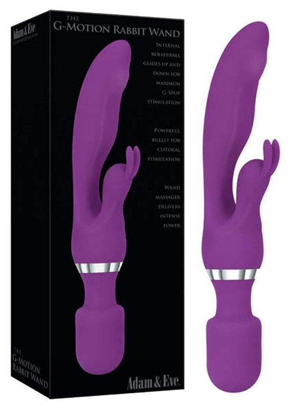 Adam & Eve The G Motion Rabbit Wand Dual Motor Vibrator - - Rabbit Vibrators