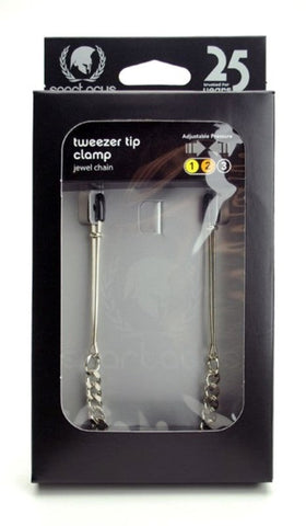 Spartacus Enterprises Adjustable Tweezer Clamps Jewel Chain Pressure Control - Nipple and Clit Clamps