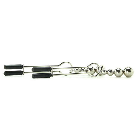 XR Brands Adorn Triple Bead Nipple Clamp Set Adjustable Pressure Control - Nipple and Clit Clamps