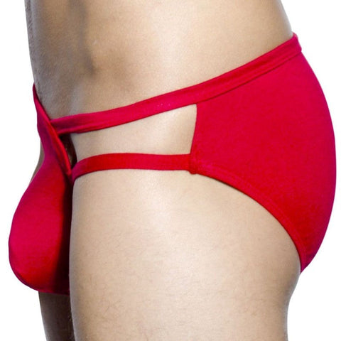 Andrew Christian Almost Naked Fling Brief Red Anatomical Pouch Design - Jocks and G-Strings