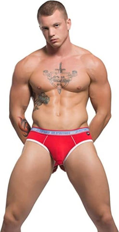 Andrew Christian Almost Naked Holiday Air Jock Red Anatomical Pouch Design - Jocks and G-Strings