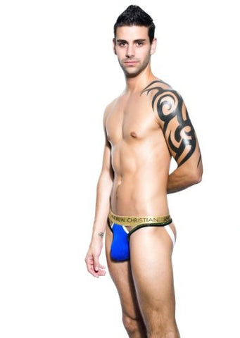 Andrew Christian Almost Naked Jumper Jock Royal Blue with Almost Naked Pouch - Jocks and G-Strings