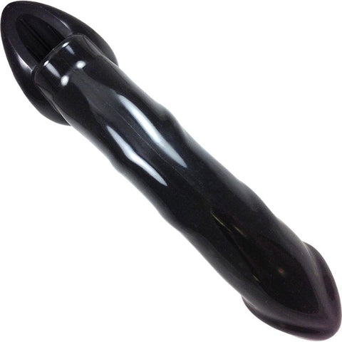 Fuze Alpha Strap On Dildo Black 9.5 Inch Medical Grade Silicone - Strap On Sextoys