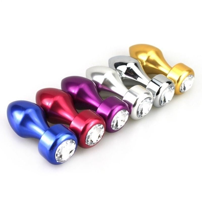 BDStyle Aluminium Butt Plug With Diamonte Premium Temperature Play - Steel Sex Toys
