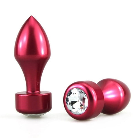 BDStyle Aluminium Butt Plug With Diamonte Premium Temperature Play - Steel Sex Toys