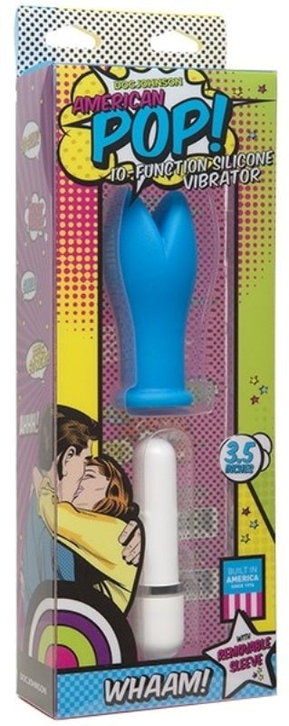 Doc Johnson American Pop Wham! 10 Function Vibrator Blue - - Waterproof Vibrators