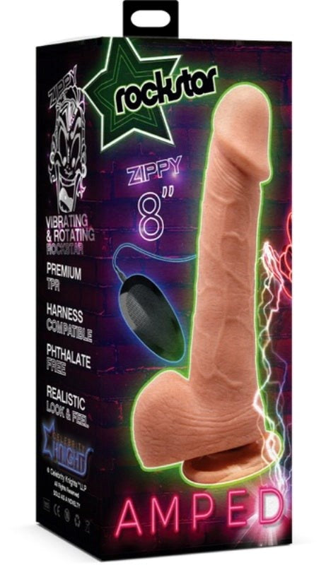 Rockstar's Amped-Up Zippy 8-Inch Pleasure Powerhouse - - Realistic Dildos