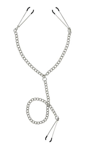 XR Brands Anais Y Style Nipple To Clit Set with Adjustable Chain Clamps - Nipple and Clit Clamps