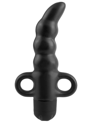 Anal Fantasy Collection Ribbed Vibrating P Spot Massager with Curved Tip - Prostate Toys