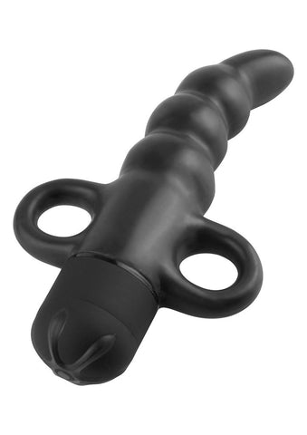 Anal Fantasy Collection Ribbed Vibrating P Spot Massager with Curved Tip - Prostate Toys