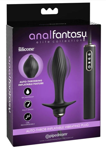 Pipedream Products Anal Fantasy Auto Throb Inflatable Vibrating Butt Plug - Inflatable Dildos and Vibrators