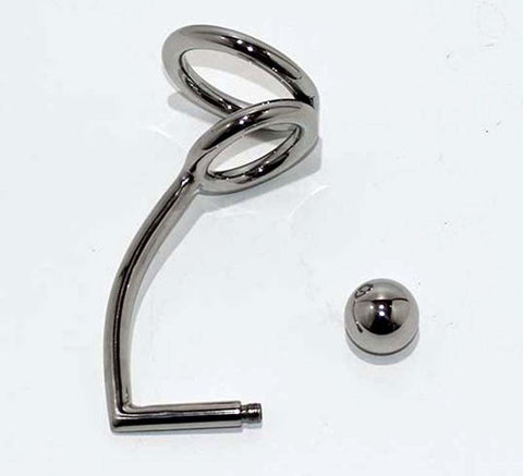 Hells Couture Anal Jock Lock With Duo Rings Surgical Steel Adult Toy - Spreaders and Hangers