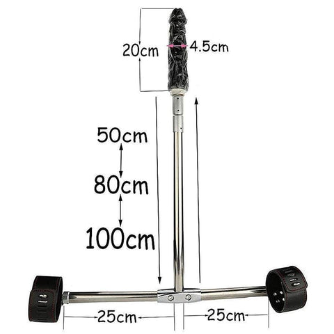 BDStyle Ankle Spreader Bar With Dildo Experience Cock Control Restraint - Spreaders and Hangers