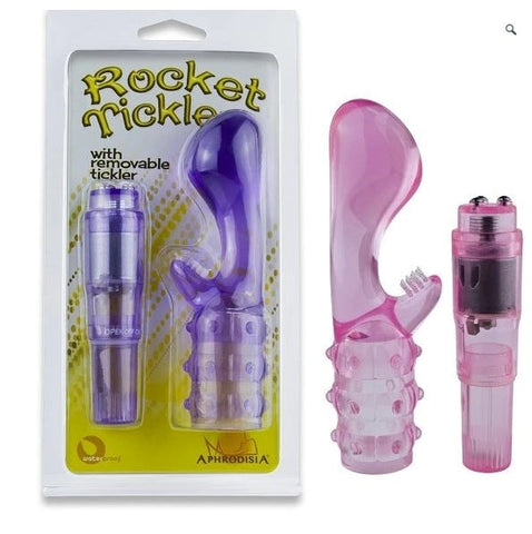 Aphrodisia Rocket Ticklers Compact Vibrator with Tickler Attachment - Mini & Slim Vibrators