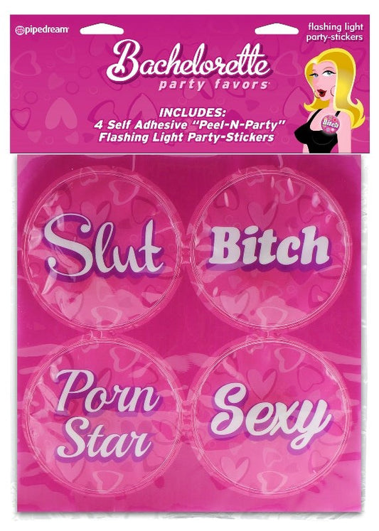 Pipedream Bachelorette Party Flashing Light Party Stickers with LED Lights - - Sex Games, Coupons and Tricks
