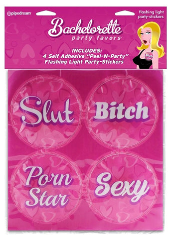Pipedream Bachelorette Party Flashing Light Party Stickers with LED Lights - Sex Games, Coupons and Tricks