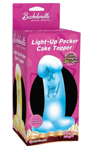 Pipedream Bachelorette Party Light Up Pecker Cake Topper with LED Lighting - Bachelorette and Bucks