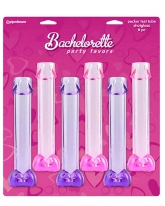 Pipedream Bachelorette Party Pecker Test Tube Shotglasses Penis Shaped Party Cups - Bachelorette and Bucks