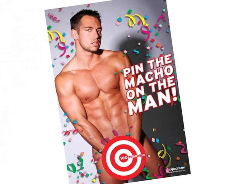 Pipedream Bachelorette Party Pin The Macho On The Man Adult Party Game - Party Gifts and Novelties