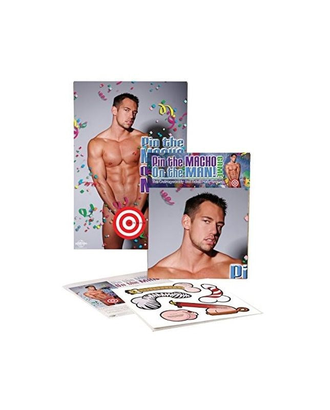 Pipedream Bachelorette Party Pin The Macho On The Man Adult Party Game - Party Gifts and Novelties