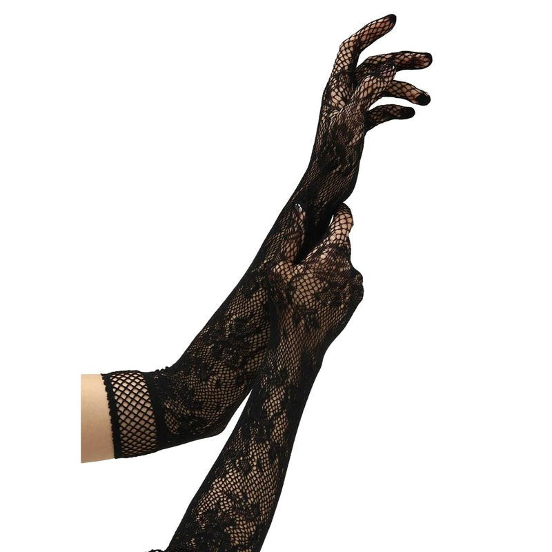 Baci Lingerie WL Flower Lace Opera Gloves Elegant Lace Accessory - - Wigs and Gloves