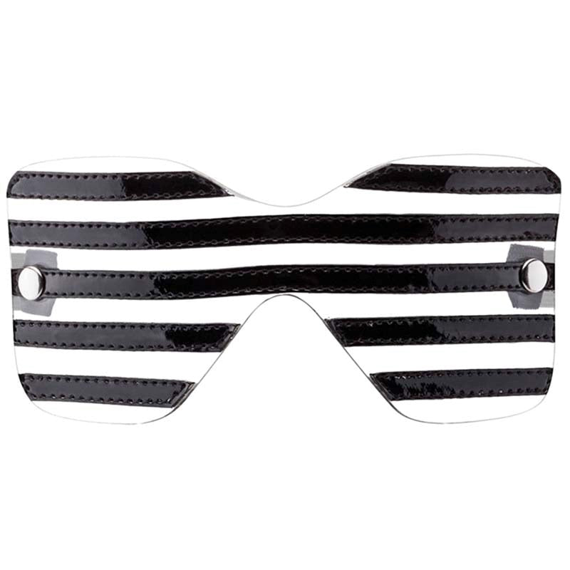 Shots Toys Bad Romance Translucent Eye Mask with Black Stripes Sensory Play - - Masks And Blindfolds