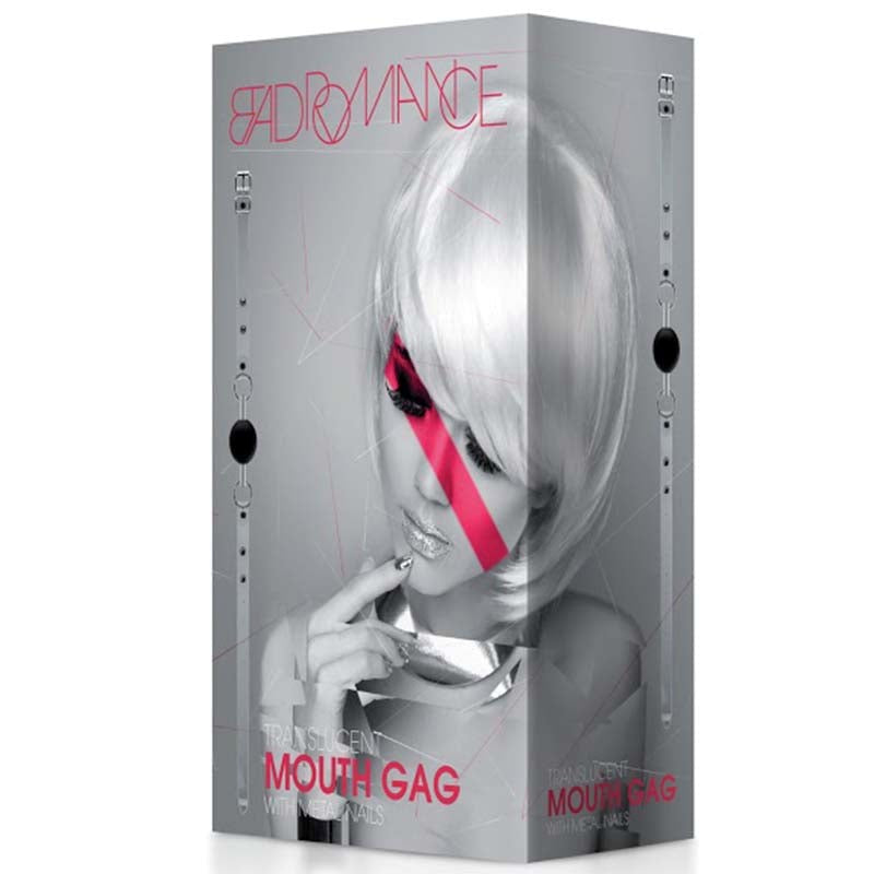 Shots Toys Bad Romance Translucent Mouth Gag with Metal Nails BDSM Bondage - - Masks And Blindfolds