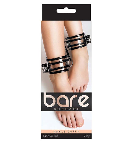 NS Novelties Bare Bondage Ankle Cuffs Transparent Vinyl Restraint - Cuffs and Restraints