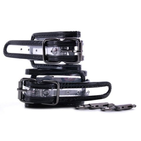 NS Novelties Bare Bondage Ankle Cuffs Transparent Vinyl Restraint - Cuffs and Restraints