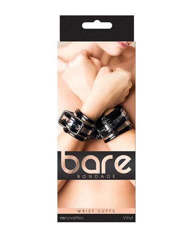 NS Novelties Bare Bondage Vinyl Transparent Wrist Cuffs Crystal Clear Design - Cuffs and Restraints