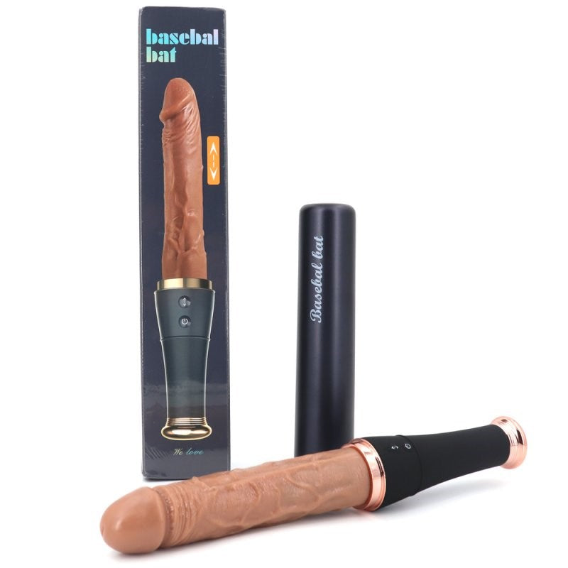 BDStyle Rechargeable Thrusting Baseball Bat Dildo with Powerful Vibration - - Realistic Dildos
