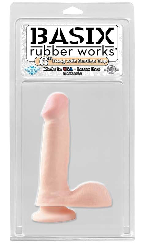 Pipedream Basix 6 Inch Realistic Dong with Suction Cup for Hands Free Sex - - Realistic Dildos