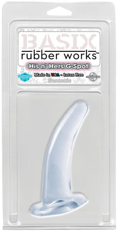 Pipedream Products Basix His and Hers G Spot Plug Clear Curved Butt Plug - Pussy And Clit Toys