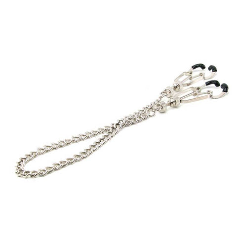 XR Brands Bauhaus Precision Bondage Nipple Vice Grey with Adjustable Clamps - Nipple and Clit Clamps