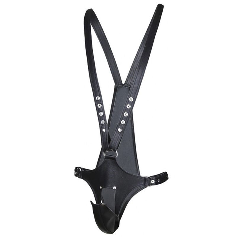 BDStyle BDSM Open Cock Harness Premium Faux Leather with D Ring Design - His Fetish