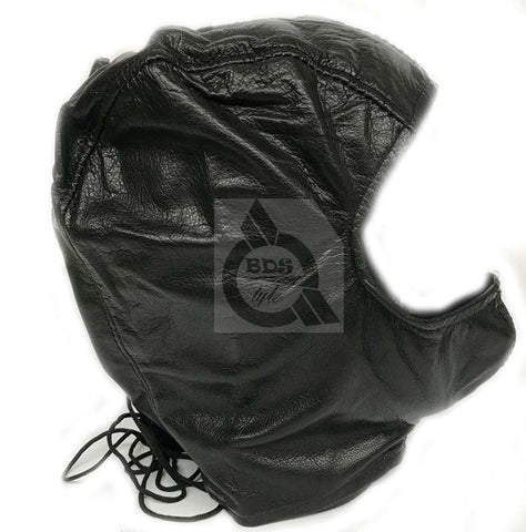 BDStyle BDSM Open Face Mask Faux Leather with Adjustable Lacing - Masks And Blindfolds