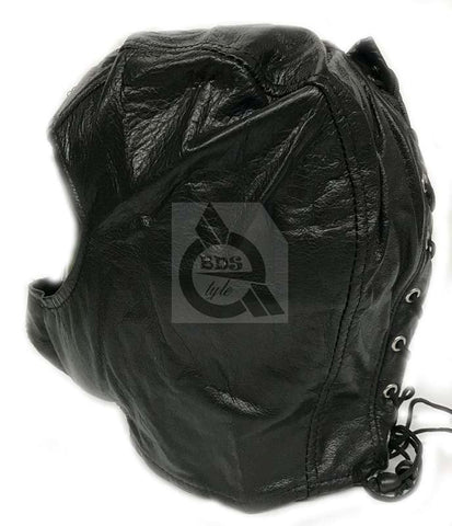 BDStyle BDSM Open Face Mask Faux Leather with Adjustable Lacing - Masks And Blindfolds