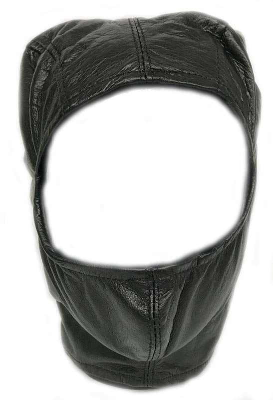 BDStyle BDSM Open Face Mask Leather Adjustable Power Exchange Hood - Masks And Blindfolds