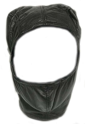 BDStyle BDSM Open Face Mask Leather Adjustable Power Exchange Hood - Masks And Blindfolds