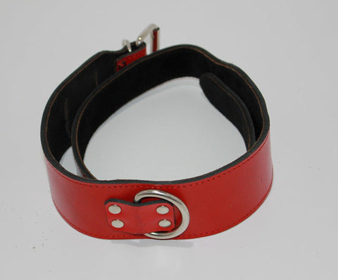 Hells Couture Passion Igniting Adjustable Red Leather Collar Premium BDSM - Collars and Leads